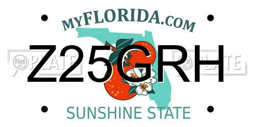 Z25GRH Florida License Plate