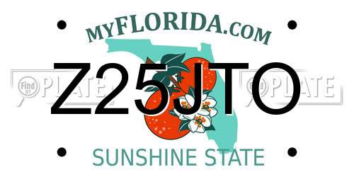 Z25JTO Florida License Plate