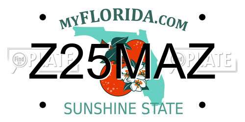 Z25MAZ Florida License Plate