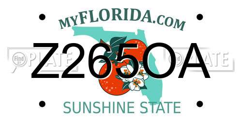 Z265OA Florida License Plate