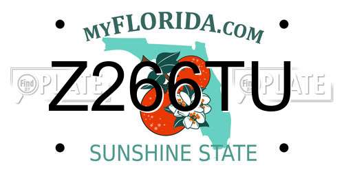 Z266TU Florida License Plate