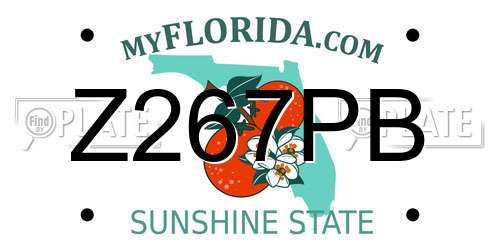 Z267PB Florida License Plate
