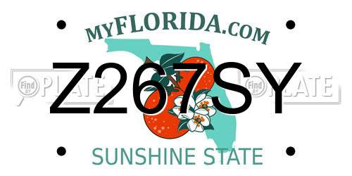 Z267SY Florida License Plate