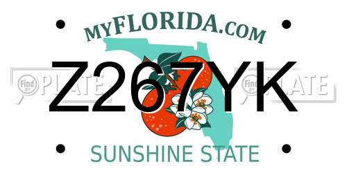 Z267YK Florida License Plate
