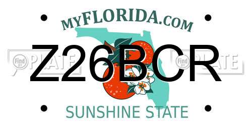 Z26BCR Florida License Plate