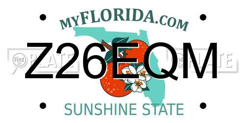 Z26EQM Florida License Plate