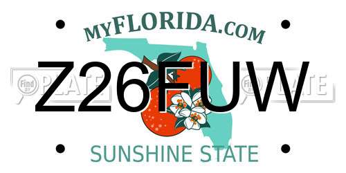 Z26FUW Florida License Plate