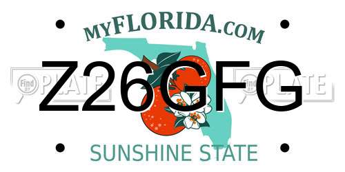 Z26GFG Florida License Plate