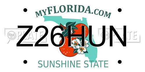 Z26HUN Florida License Plate