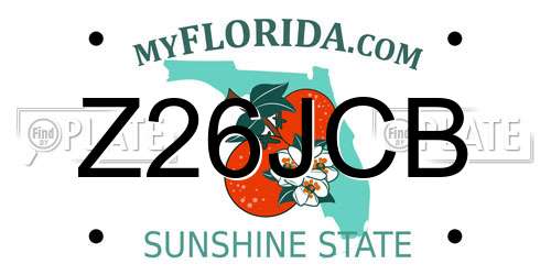 Z26JCB Florida License Plate