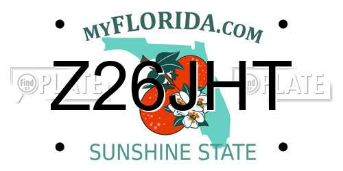 Z26JHT Florida License Plate