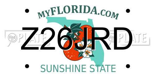 Z26JRD Florida License Plate