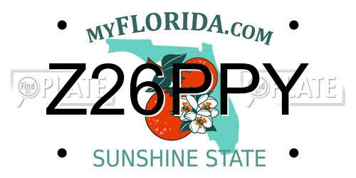 Z26PPY Florida License Plate