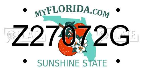 Z27072G Florida License Plate