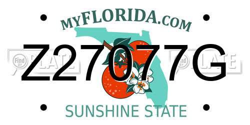 Z27077G Florida License Plate