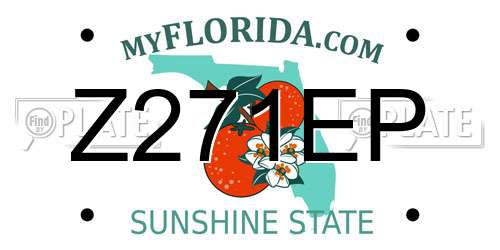 Z271EP Florida License Plate