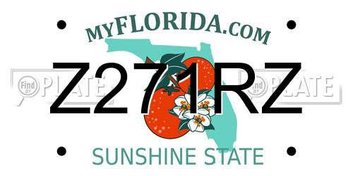 Z271RZ Florida License Plate