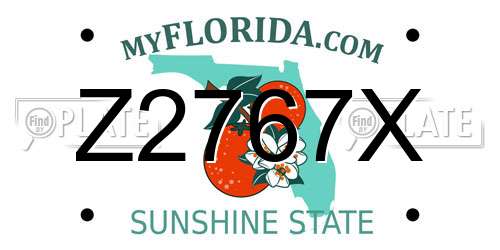 Z2767X Florida License Plate