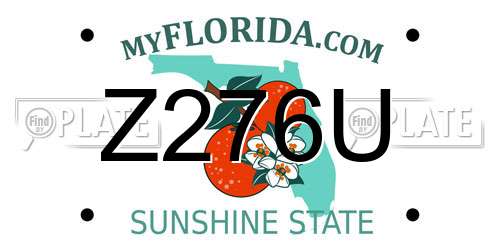 Z276U Florida License Plate