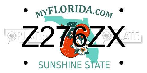 Z276ZX Florida License Plate