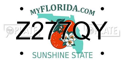 Z277QY Florida License Plate