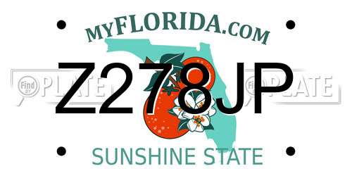 Z278JP Florida License Plate