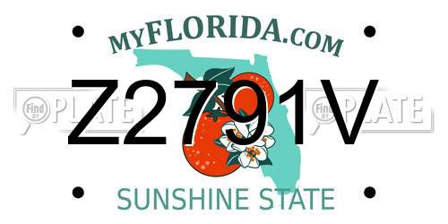 Z2791V Florida License Plate