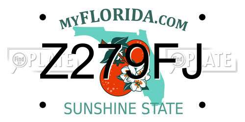 Z279FJ Florida License Plate