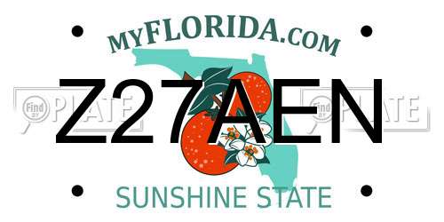 Z27AEN Florida License Plate