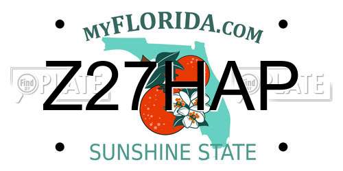 Z27HAP Florida License Plate