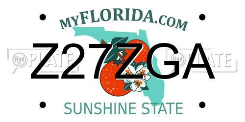 Z27ZGA Florida License Plate