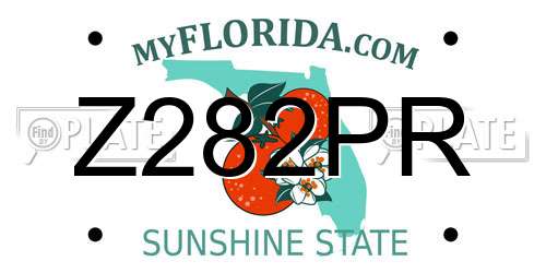Z282PR Florida License Plate