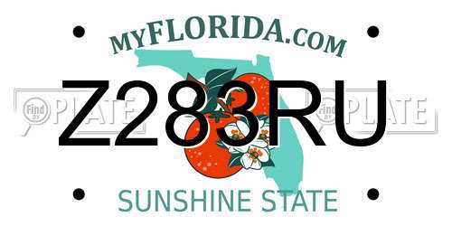 Z283RU Florida License Plate