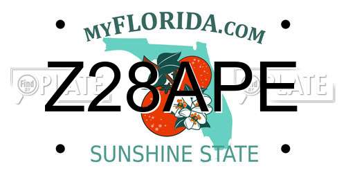 Z28APE Florida License Plate