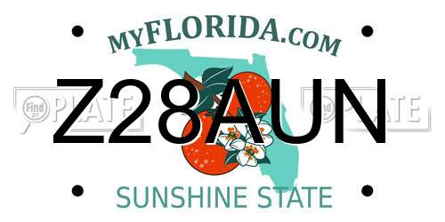 Z28AUN Florida License Plate