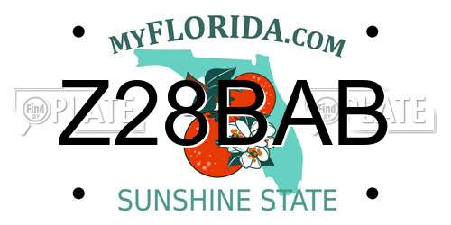 Z28BAB Florida License Plate