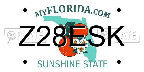 Z28ESK Florida License Plate