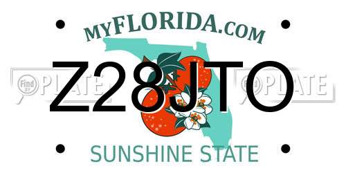 Z28JTO Florida License Plate