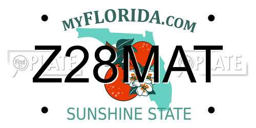 Z28MAT Florida License Plate