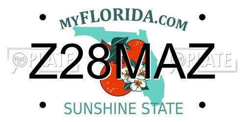 Z28MAZ Florida License Plate