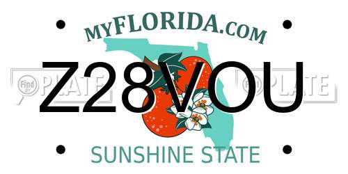 Z28VOU Florida License Plate