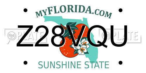 Z28VQU Florida License Plate