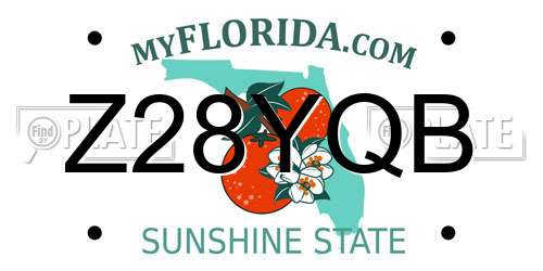 Z28YQB Florida License Plate