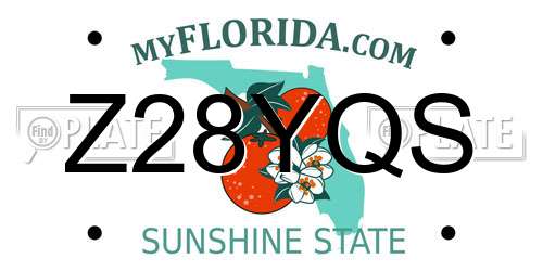 Z28YQS Florida License Plate