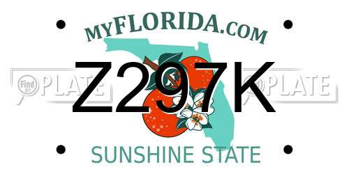 Z297K Florida License Plate