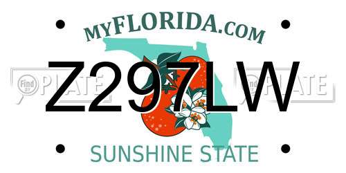 Z297LW Florida License Plate