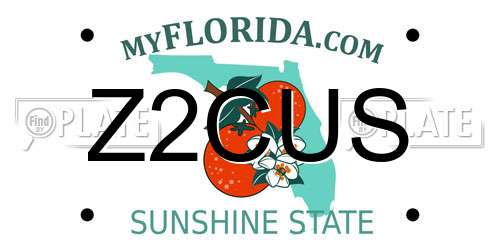 Z2CUS Florida License Plate