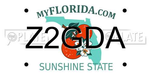 Z2GDA Florida License Plate