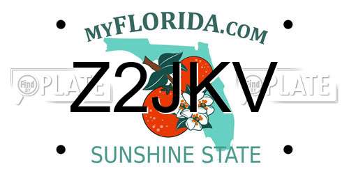 Z2JKV Florida License Plate