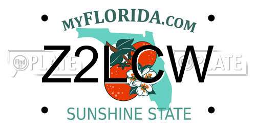 Z2LCW Florida License Plate